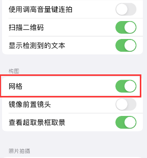 嵩县苹果手机维修网点分享iPhone如何开启九宫格构图功能