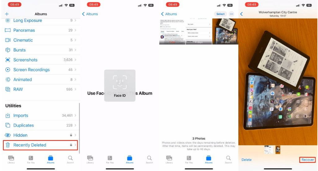 嵩县苹果14维修分享 iPhone14 上恢复已删除的照片 